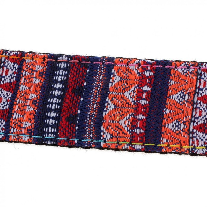 Verstelbare 75-130Cm Ukulele Gitaarband Katoen Lederen Sling Gesp Met Staart Nagel