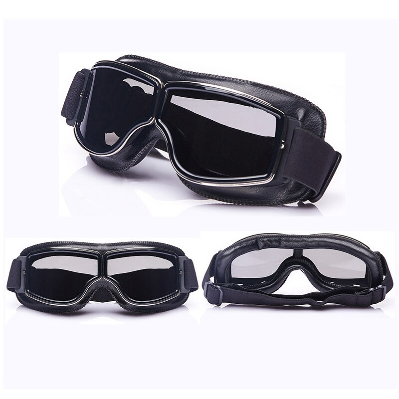 Universal vintage motorcykel beskyttelsesbriller pilot aviator motorcykel scooter biker briller hjelm beskyttelsesbriller sammenfoldelig til: 6