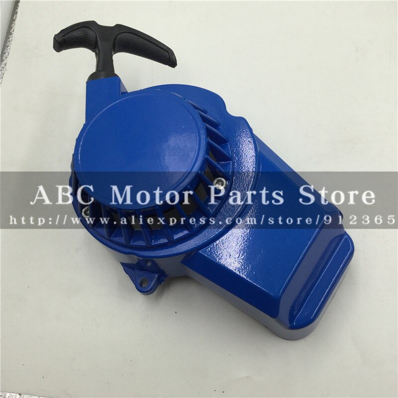 Trekk starter start aluminium tykkere for 47cc 49cc gass minimoto pocket bike mini dirt bike crosser quad atv motorsykkel: Blå