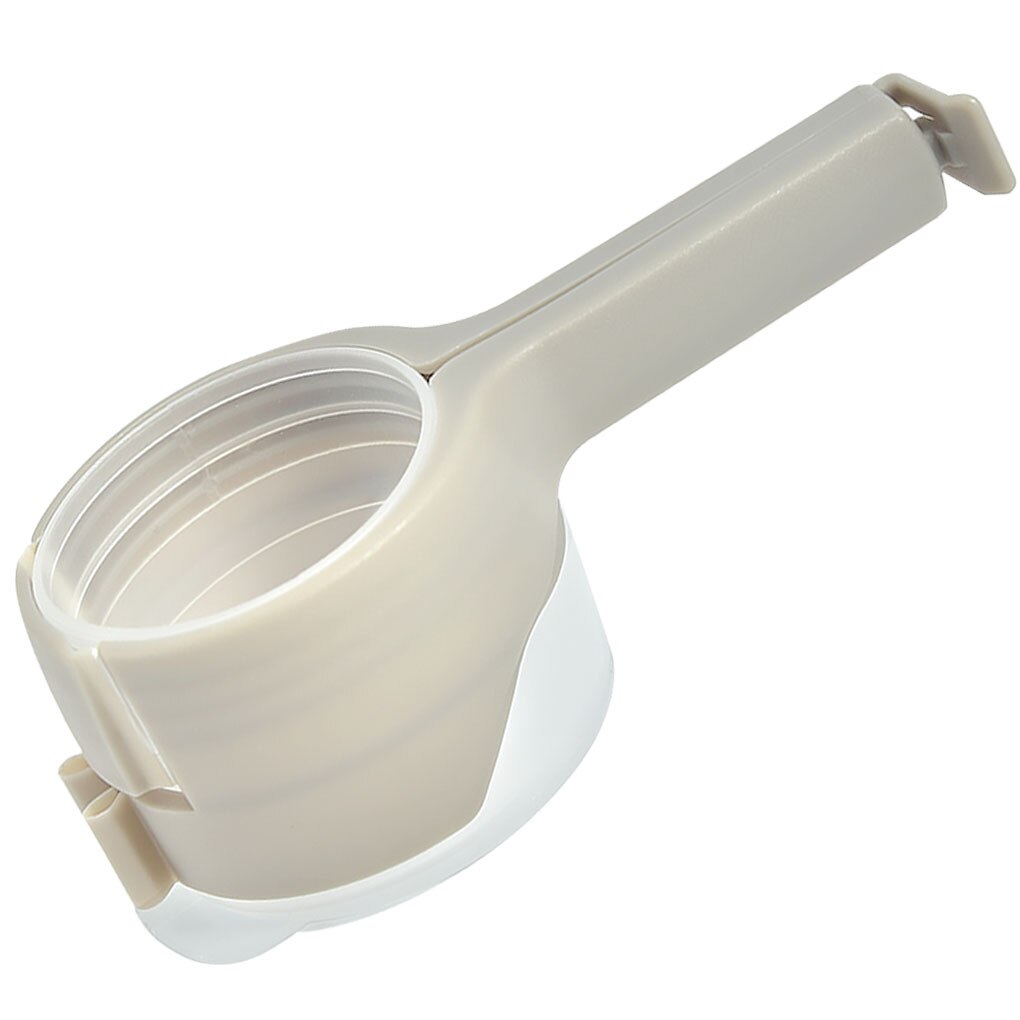 Plastic Bag Sealing Clip Food Saver with Discharge Nozzle Moisture-proof Snack Clamp Kitchen Tool: Gray