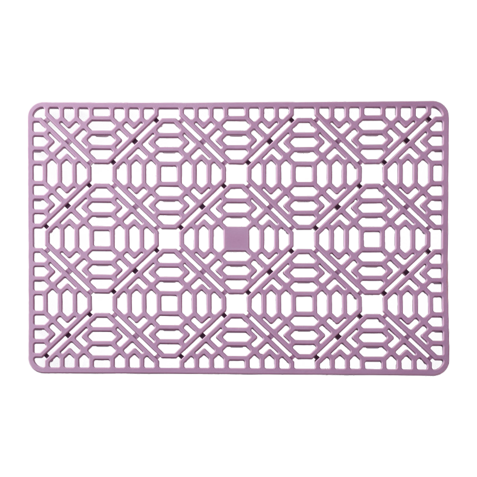 Farmhouse Bottom Drying Durable Bowl Kitchen Grid Drain Ceramic Multicolor Dish Silicone Pad Heat Resistant Sink Protector Mat: Purple / 40x27