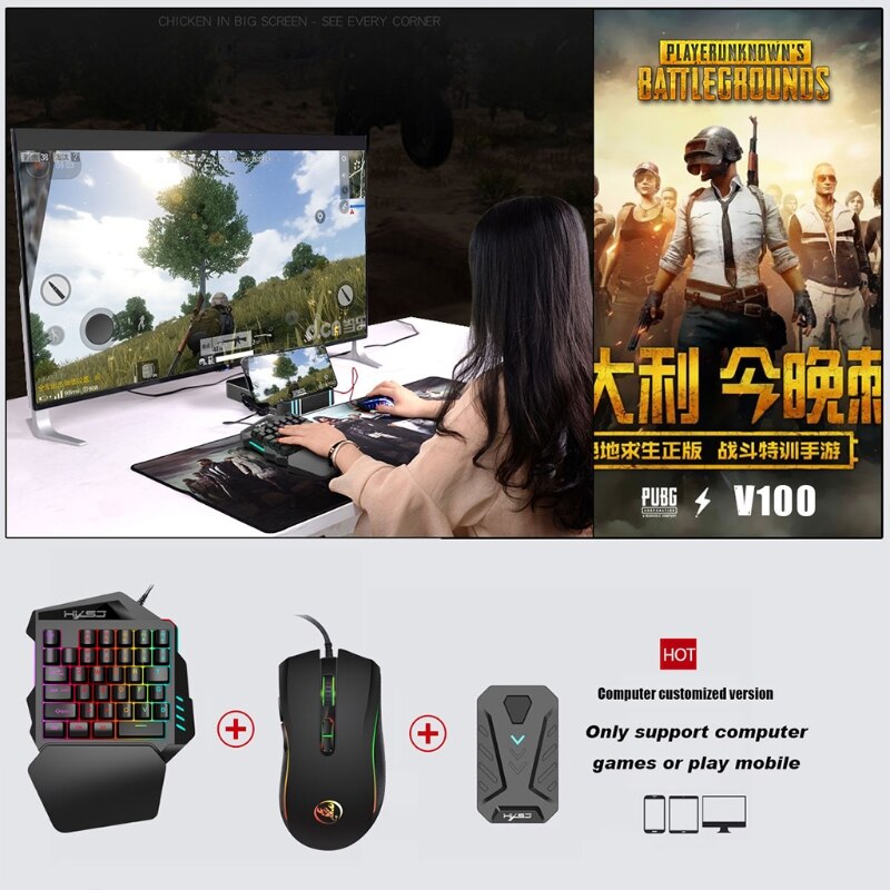 Wired Game Mobile Game Converter Adapter Keyboard &amp; Mouse for Boyfriend Kid