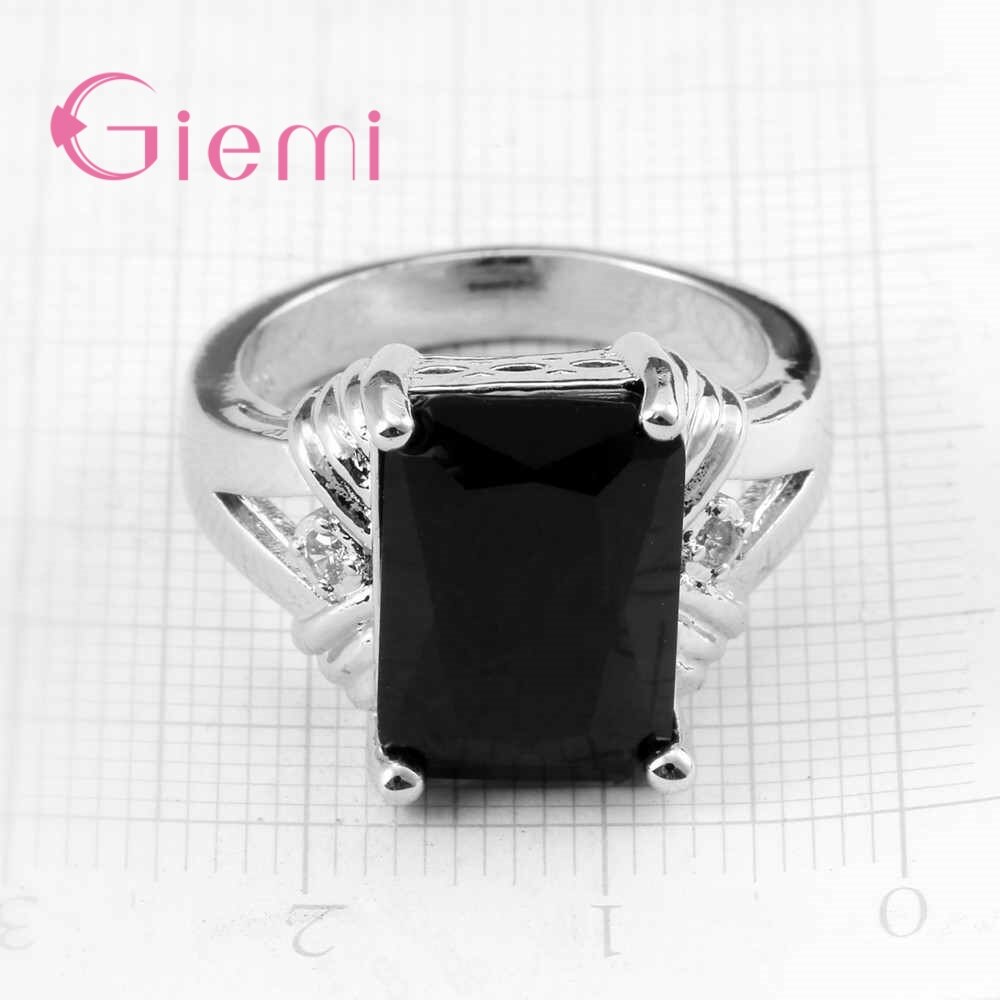 Daily Wear Rings Top Lead & Nickel Free Black Cubic Zirconia 925 Sterling Silver Men Party Rings