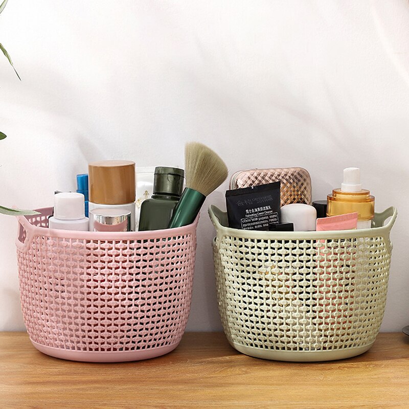Hollow Portable Storage Basket Home Desktop Storage Basket Plastic Woven Basket For Home Decor корзина для бани