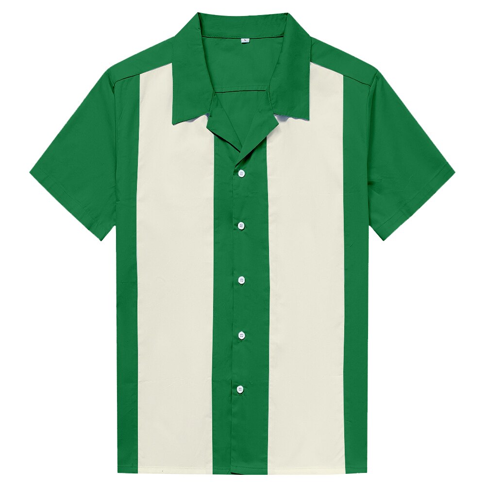 Felsen N rollen Hemden Männer Jahrgang 1950s Rockabilly Hemd Kurzarm Punk Rave Hemd Herren Hüfte hüpfen Nähte Männer hemd UNS größe: SGI / 2XL