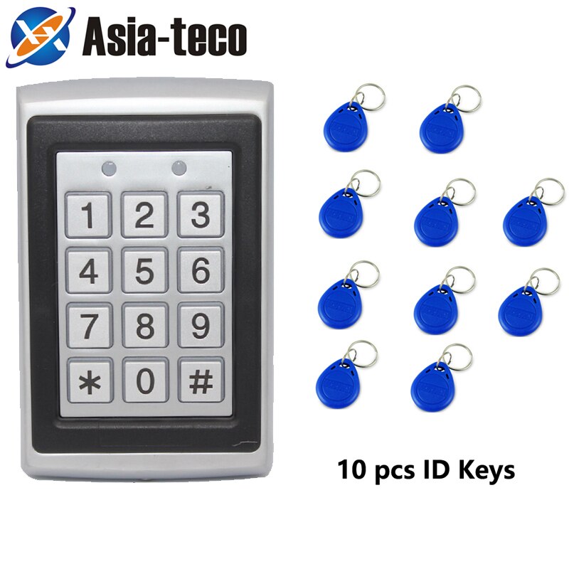 RFID Metall Zugriff Kontrolle em Kartenleser Tastatur W/ 2000 Benutzer 125KHz Kartenleser Tastatur Schlüssel Anhänger Tür zugang: AC und 10 Schlüssel