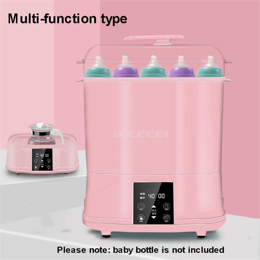 Baby Feeding Milk Bottle Sterilizer With Drying Function Warm Milk Food Warmer Steam Bottle Sterilizing Disinfecting Machine: multi-function Pink