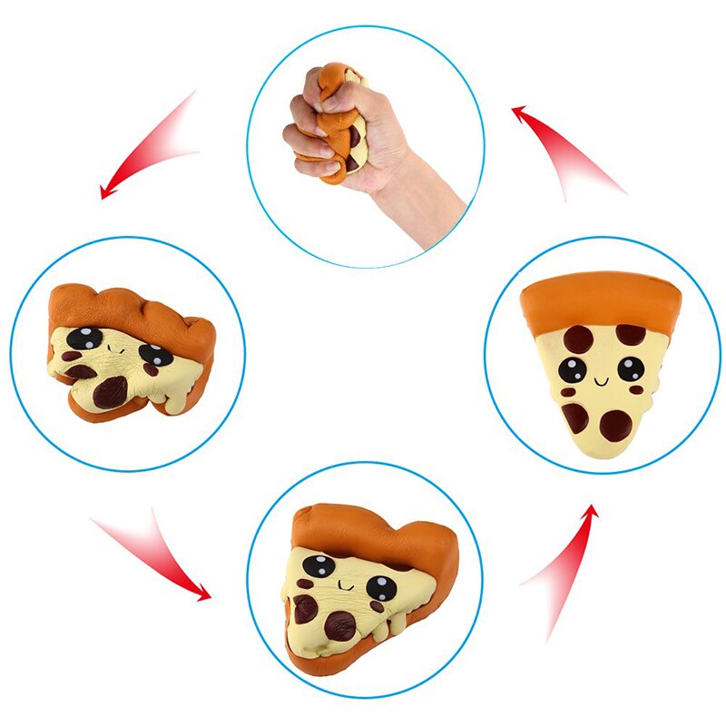 Jumbo sød pizza squishy langsom stigende simulering blød klem legetøj pu brødkage duftende anti stress sjov til barn xmas 13*11cm