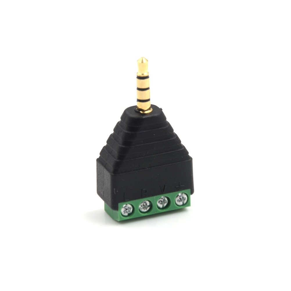 3.5 mm male 4 pin Terminal Block Plug connector Video AV Balun 3.5mm 4 Pole Stereo Male to AV Screw Terminal Stereo Jack