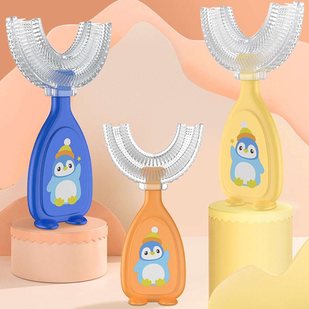 Silicagel U-Vormige Tandenborstel Voor Kinderen Draagbare Schoonmaken Silicagel Tandenborstel Voor Kinderen Te Beschermen Tanden Baby