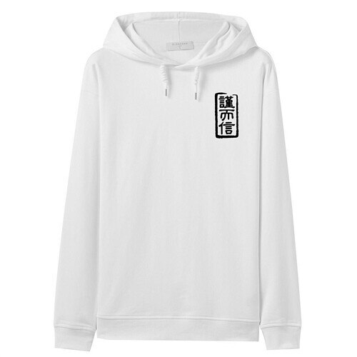 Giordano Mannen Sweatshirts Serie Gedrukt Lange Mouw Capuchon Met Trekkoord Katoen Medium Dikte Sudadera Hombre 91099643: 39White / S