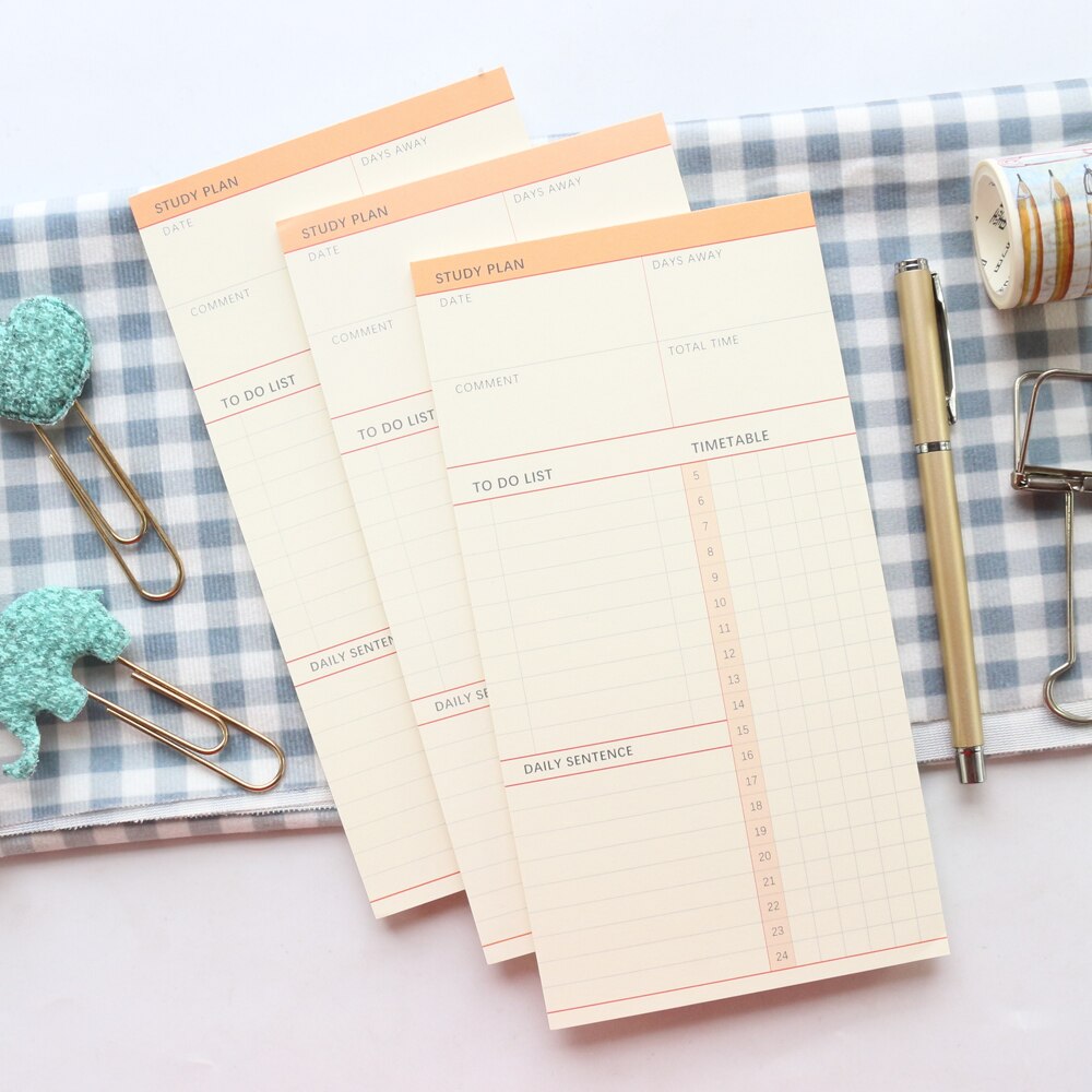 Domikee Leuke Gekleurde School Studie Plan Memo Pad Student Undated Dagelijkse Planner Doen Om Lijst Note Pad Briefpapier tear