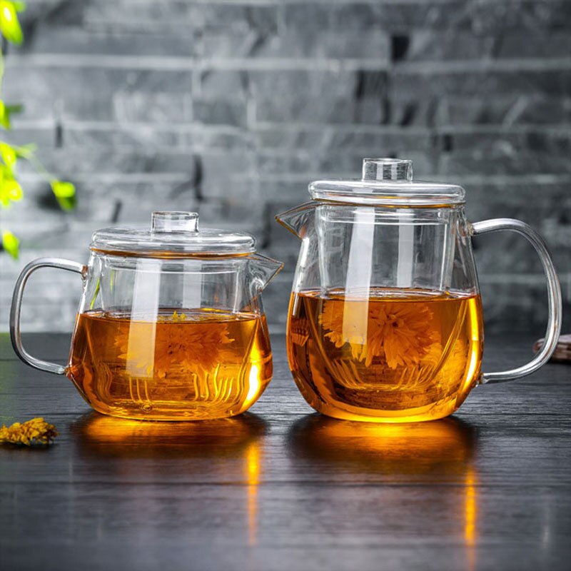 Glass Tea Infuser Tea Pot Chinese Kung Fu Tea Set Puer Kettle Coffee Glass Maker Convenient Office Teapot 500Ml