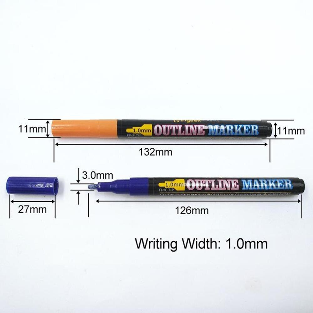 Stationery Card Markers Drawing Pens 2 Line Outline Highlighte Doodle Dazzle Markers Micron Pens Journal Set