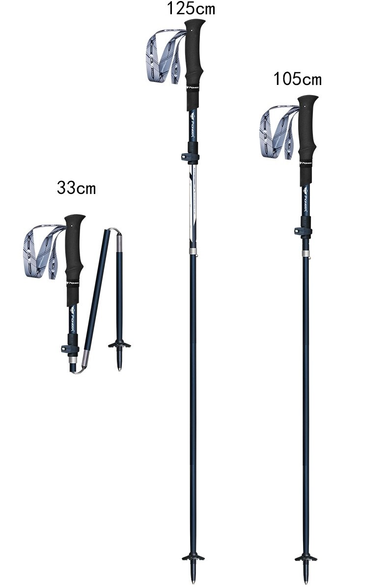 Pioneer-bastones de Trekking de fibra de carbono ultraligeros, bastones nórdicos plegables ajustables de 5 secciones, bastones de senderismo y acampada