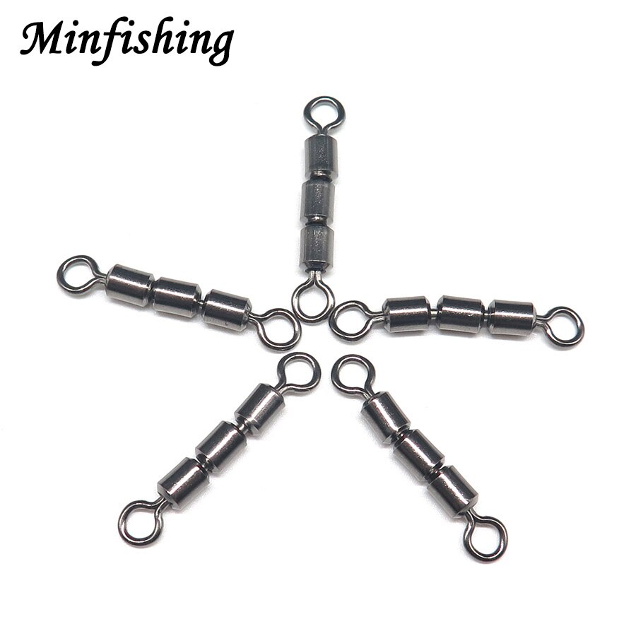 25 pcs Rolling Swivel MS 3 Joint Ball Bearing Fishing Swivel Snap Fishing Tackle Fishing Hook Connector