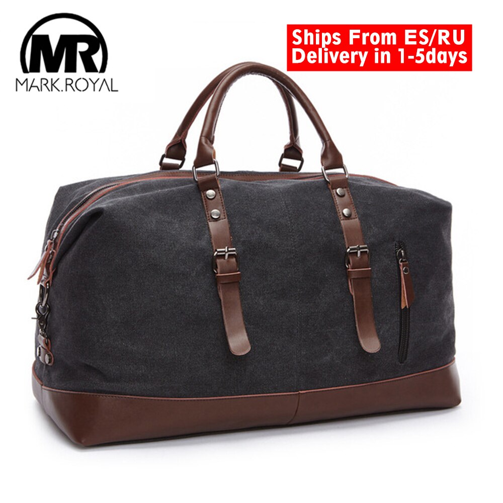 Markroyal masculino duffel lona lazer sacos de viagem sacos de grande capacidade bagagem saco selvagem bolsas de ombro à prova de corte