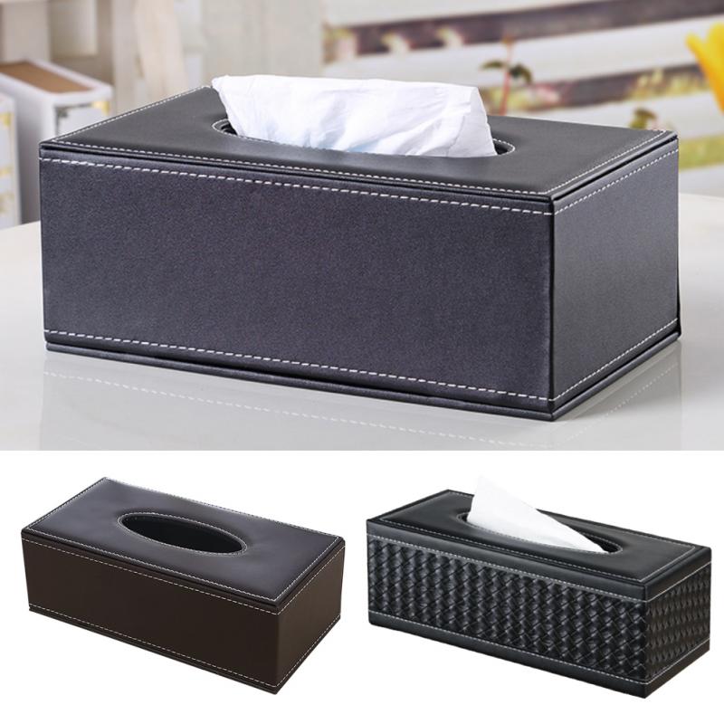 Hjem pu læder store anti-fugt rektangulære tissuepapir serviet boks sag husstand kontorholder 24 x 13 x 9.5cm