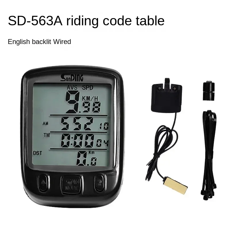 Bedrade fietscomputer met led-digitale snelheidsmeter, kilometerteller, touchscreen, waterdicht, met achtergrondverlichting: Paars