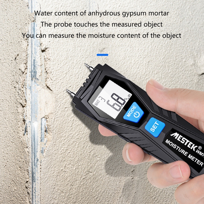 Digital Moisture Detector Meter Tester Ambient Temperature &amp; Humidity Testing Water Leak Detector Moisture Tester Pin Ty