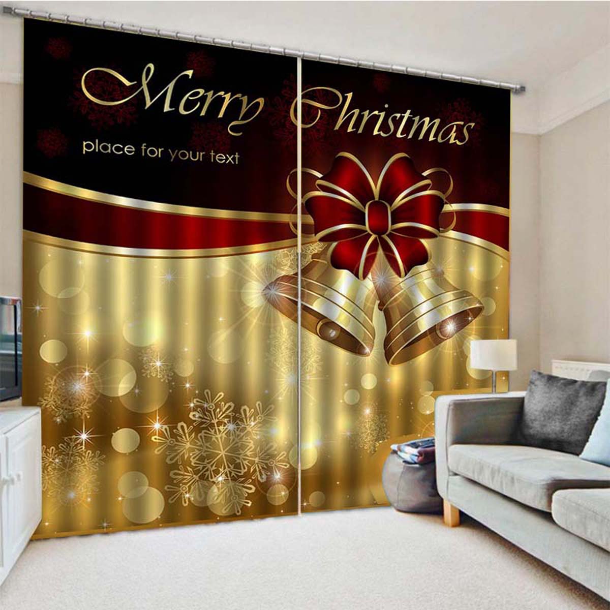 Cortina navideña de 85x200cm para ventana y sala de estar, cortinas de puerta de Papá Noel, cortina, decoración colgante para el hogar: Type 7