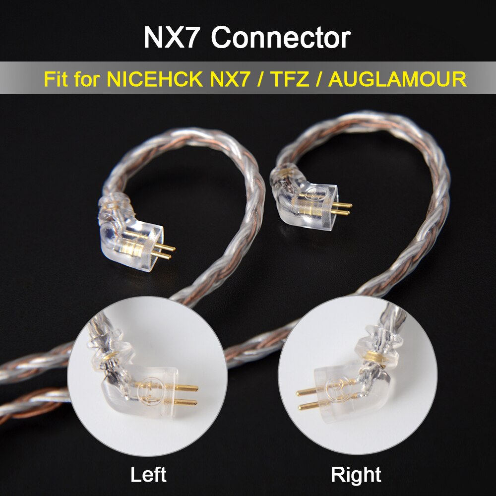 NICEHCK C16-5 Earphone Cable - 1.2m - 16 Core Copper Silver Mixed - MMCX/2Pin/QDC/NX7 Connectors