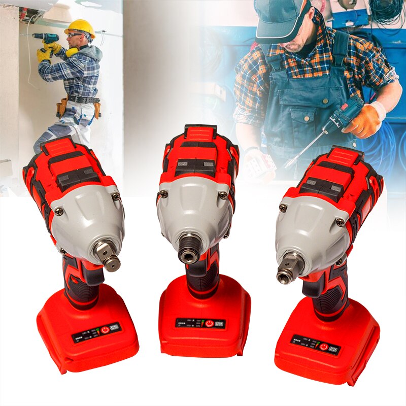 Cordless Brushless Electric Wrench Impact Wrench Socket Wrench Li-ion Battery Hand Drill Installation