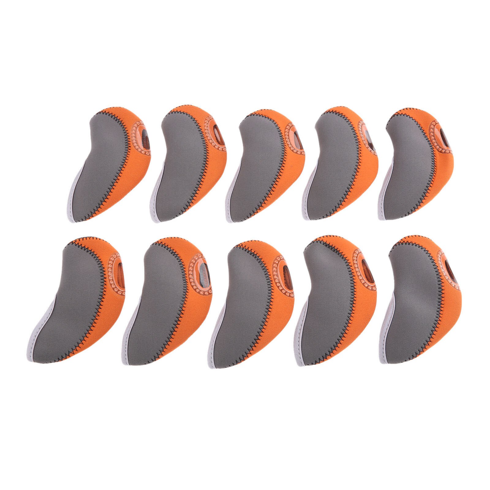 10 kpl golfrautapään suojukset, rauta putterinsuoja, 9 väriä, golfmailan rautapään suojus, golfmailan suojus, golftarvikkeet: Oranssi