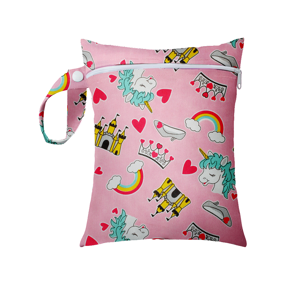 Printed Pocket Wet Bag Waterproof Reusable Nappy Bags PUL Travel Baby Nappy Mini Size Wet Dry Bags Wetbags 25x20cm: B22