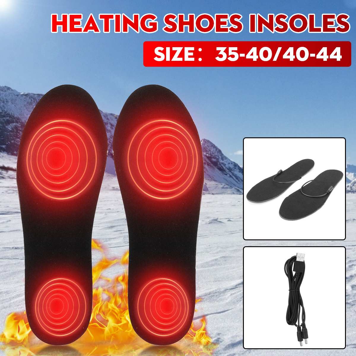 1/2/3/4 Pair USB Heated Insoles Foot Warming Pad Feet Warmer Sock Pad Mat Outdoor Sports Heating Shoe Insoles Winter Warm