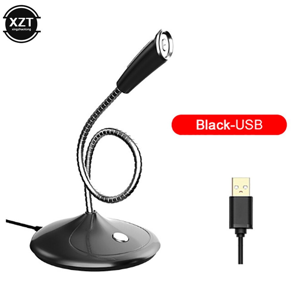 Computer Microphone 360° Adjust Freely Studio Speech Microphone Gaming Chatting 3.5mm/USB Plug Microphone for Desktop PC Laptop: e