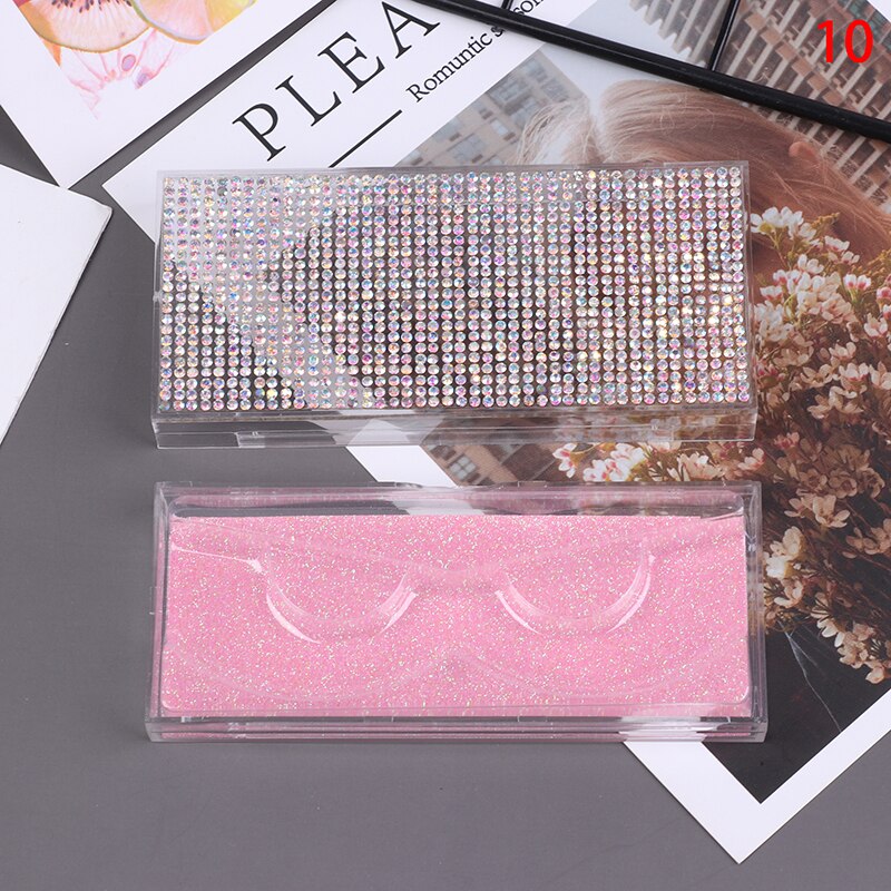 1pcs Popular 3D False Eyelashes Packaging Empty Lash Case Bling Glitter Eyelash Pull Box Diamond False Eyelash Packaging Box: N10