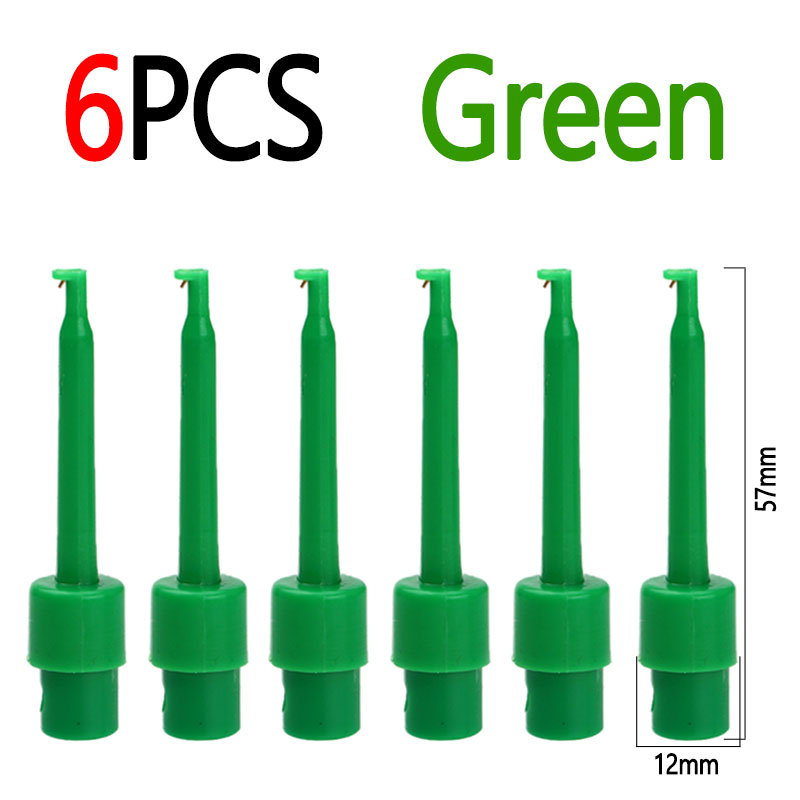 Bimoo 6PCS Lange Tip Hackle Tang Vliegen Haak Houder Clips Vliegbindset Tool Vliegvissen Accessoires Nimf Droog Nat vlieg Houder Clips: green