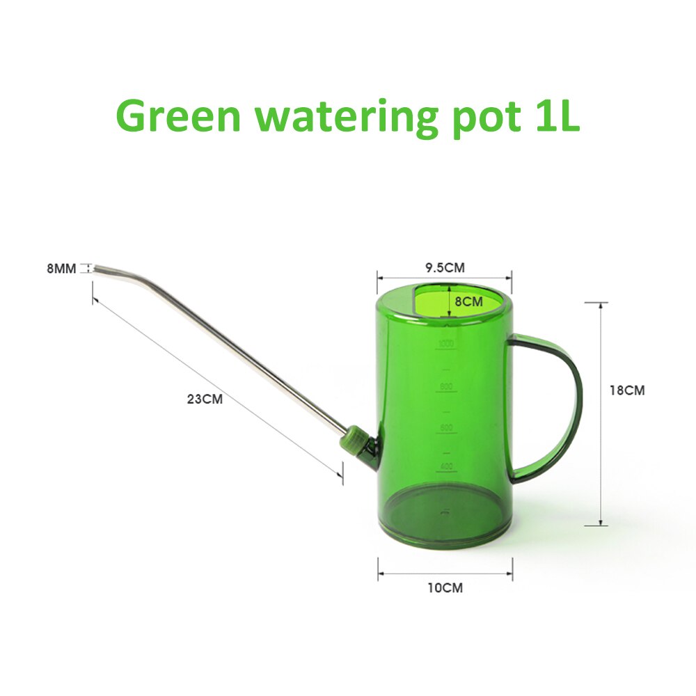 1L/1.4L Watering Pot Gardening Bottle Potted Long Spout лейка для цветов Flower Plants Shower Sprayer Garden Irrigation Supplies: green-1000ML