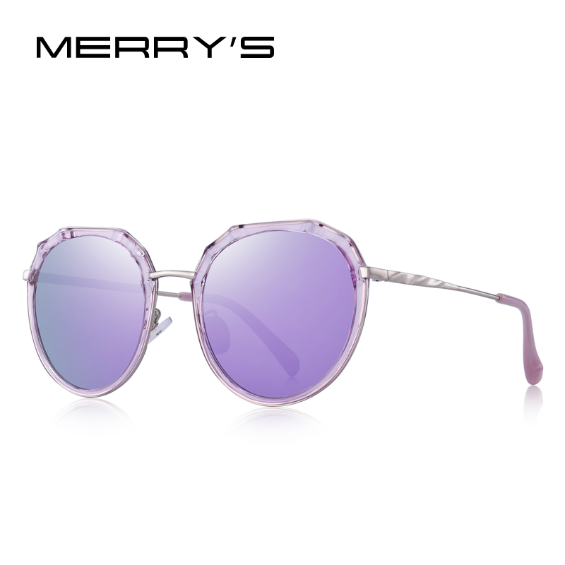 MERRYS Vrouwen Luxe Ovale Gepolariseerde Zonnebril Dames Mode Trending Roze zonnebril UV400 Bescherming S6330: C04 Purple