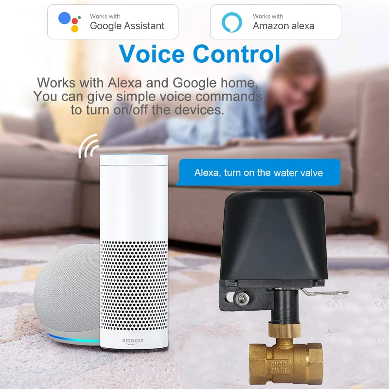 Tuya – vanne d'arrêt d'eau intelligente WiFi Zigbee, vanne de contrôle d'arrêt d'eau et de gaz, minuterie de contrôle sans fil DN15/DN20/DN25, fonctionne avec Alexa Google home