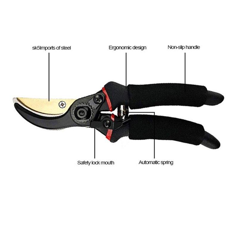 Pruning Shear Garden Tools Garden Clippers Durable Labor Saving Scissors Gardening Plant Sharp Pruners Plant Trees Flowers M7DA