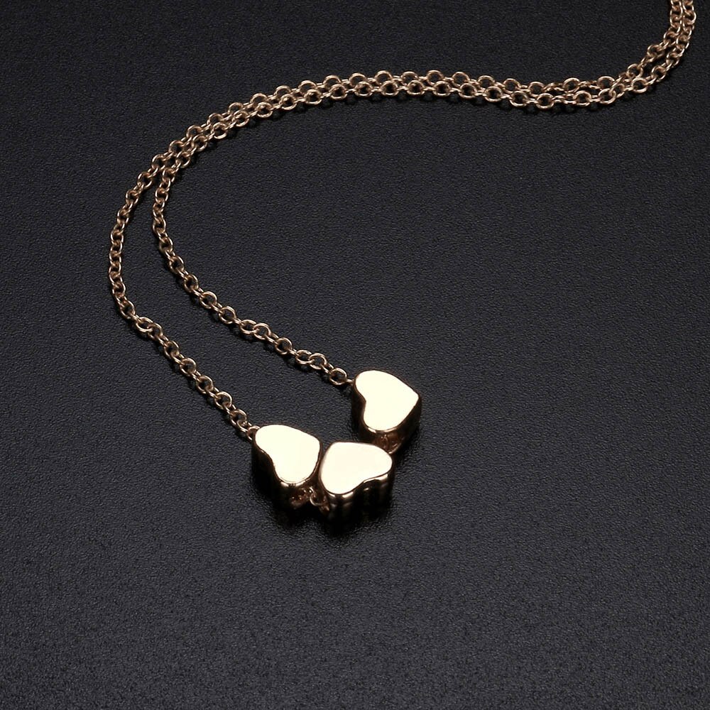 Kettingen Hanger Vrouwen Rvs Drie Hart Hanger Collier Luxe Sieraden Vrouwelijke Collier Цепочка