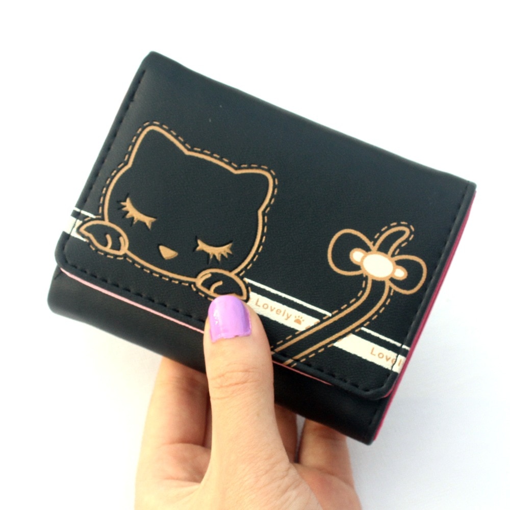 Cute Cartoon Wallets Leather Girls Wallets Short Wallet Student Coin Purse Card Holder Ladies Clutch Bag Female Purse