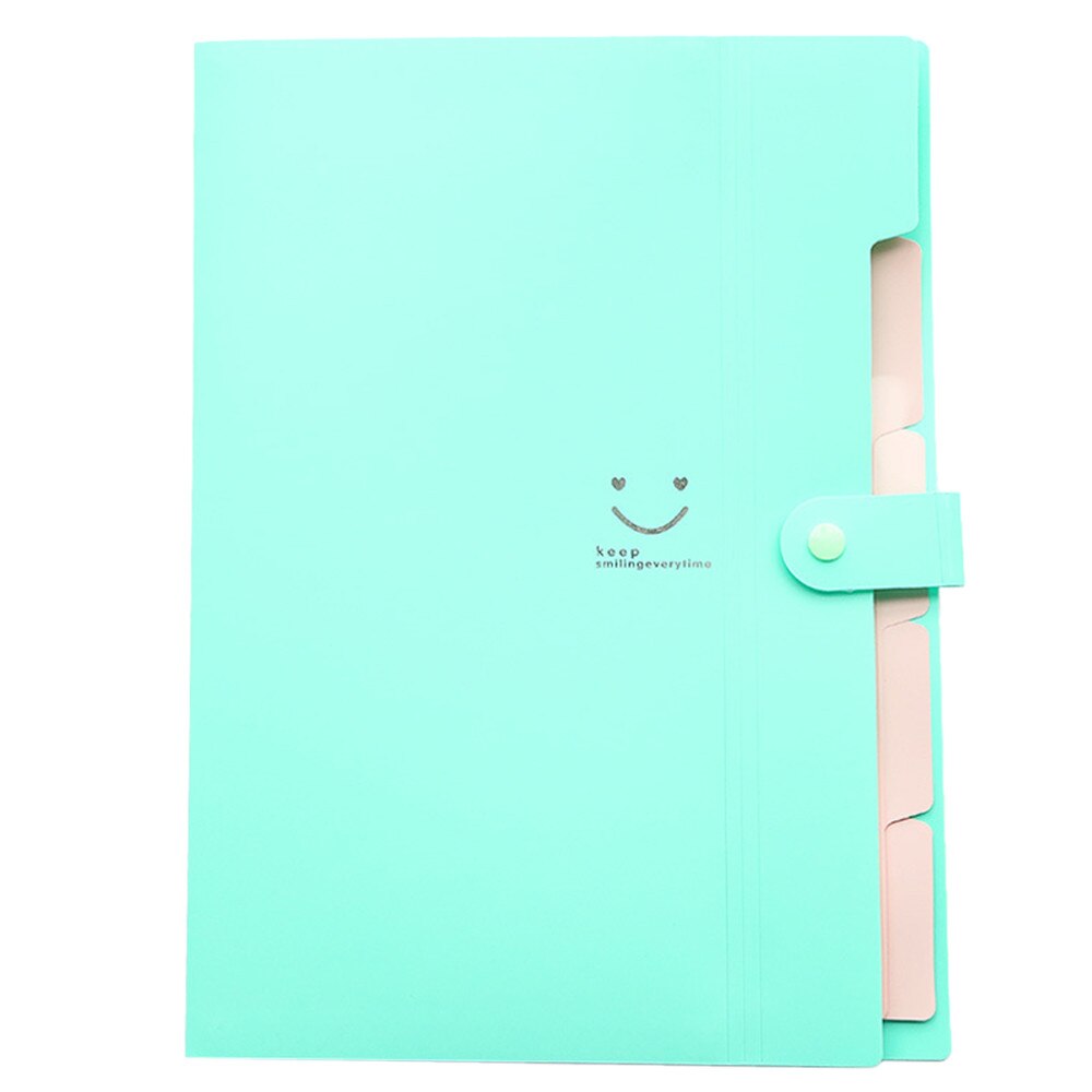 A4 Bestand Document Bag Pouch Bill Map Houder Organizer Fastener Kantoorbenodigdheden Verse Snoep Kleur Multi-layer Bestandsmap bestand: H