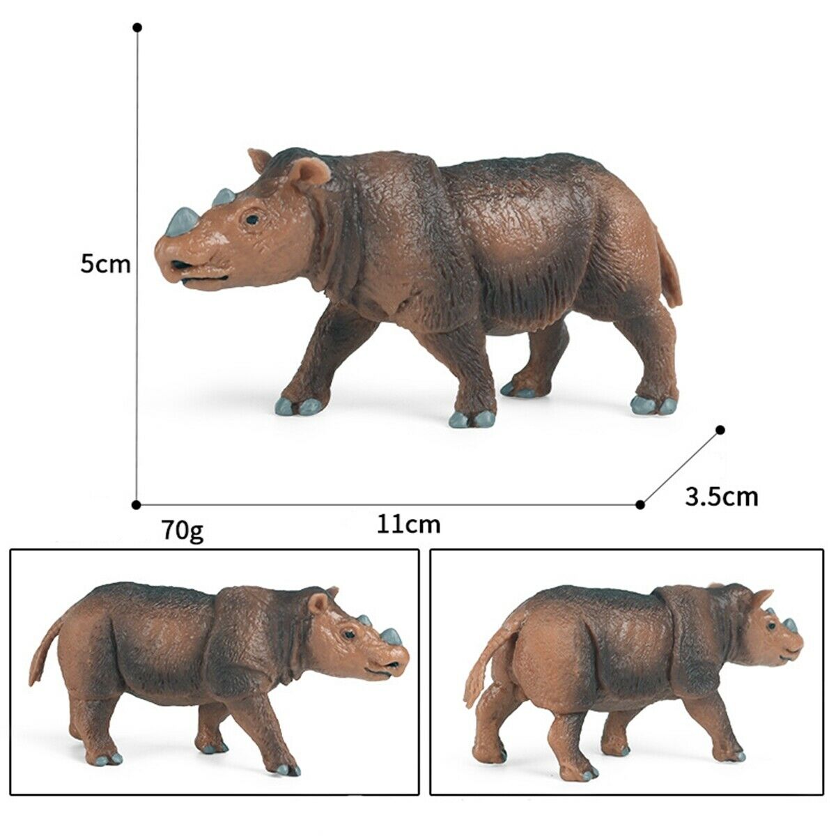 Simulatie Sumatran Rhinoceros Figuur Dicerorhinus Sumatrensis Animal Model Collector Dieren Beeldjes Decoratie Model