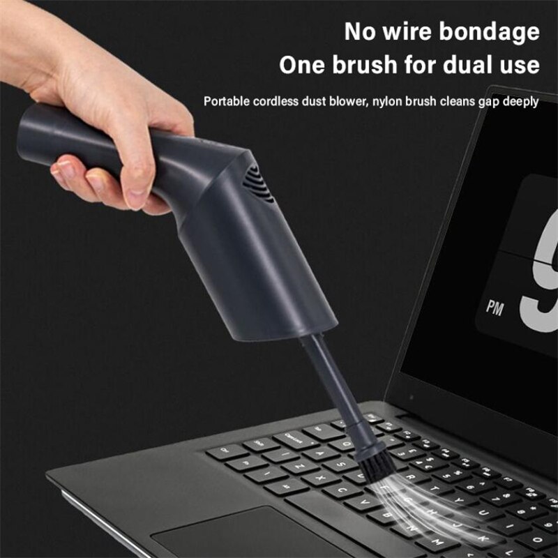 Soplador eléctrico de aire comprimido para ordenador, limpieza de ordenador, limpiador de polvo de aire inalámbrico para teclado de PC, migas,
