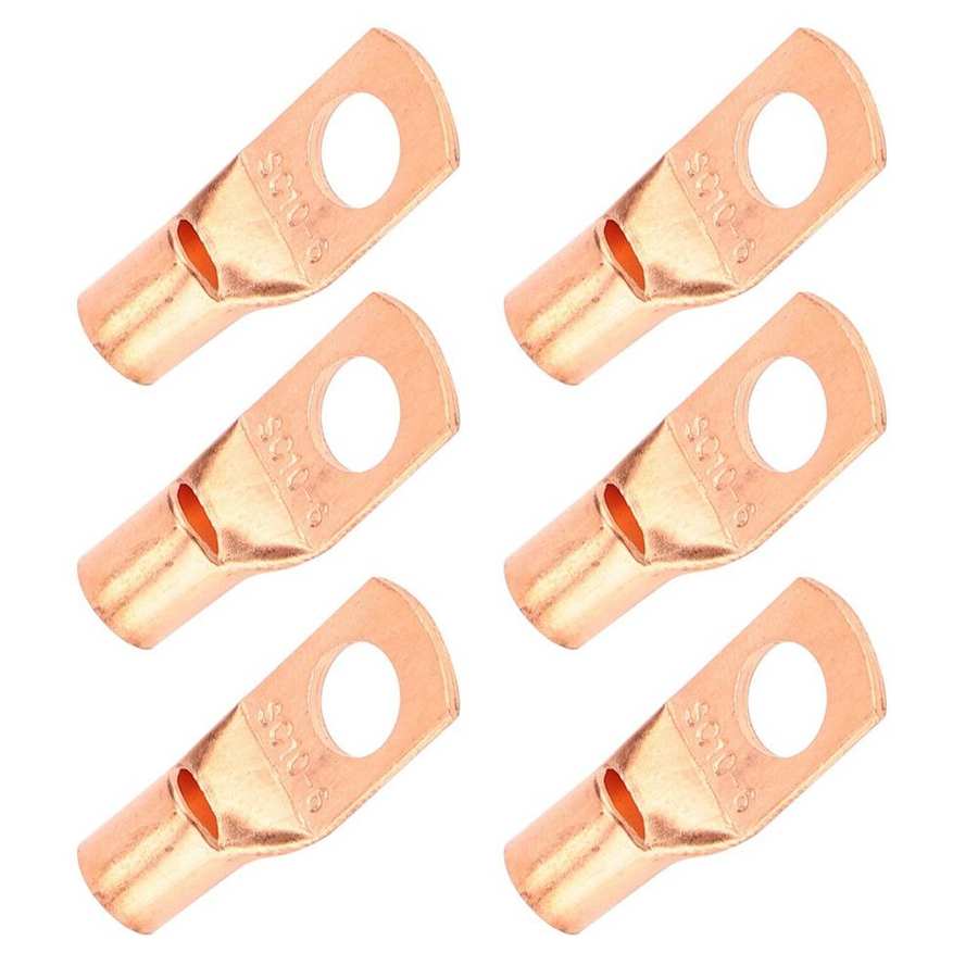 50pcs Copper Cable Lug Heavy Duty Cable Lugs Crimping Copper Cable Lugs Clamp Packed Cold Pressed Red Copper SC Series Terminal