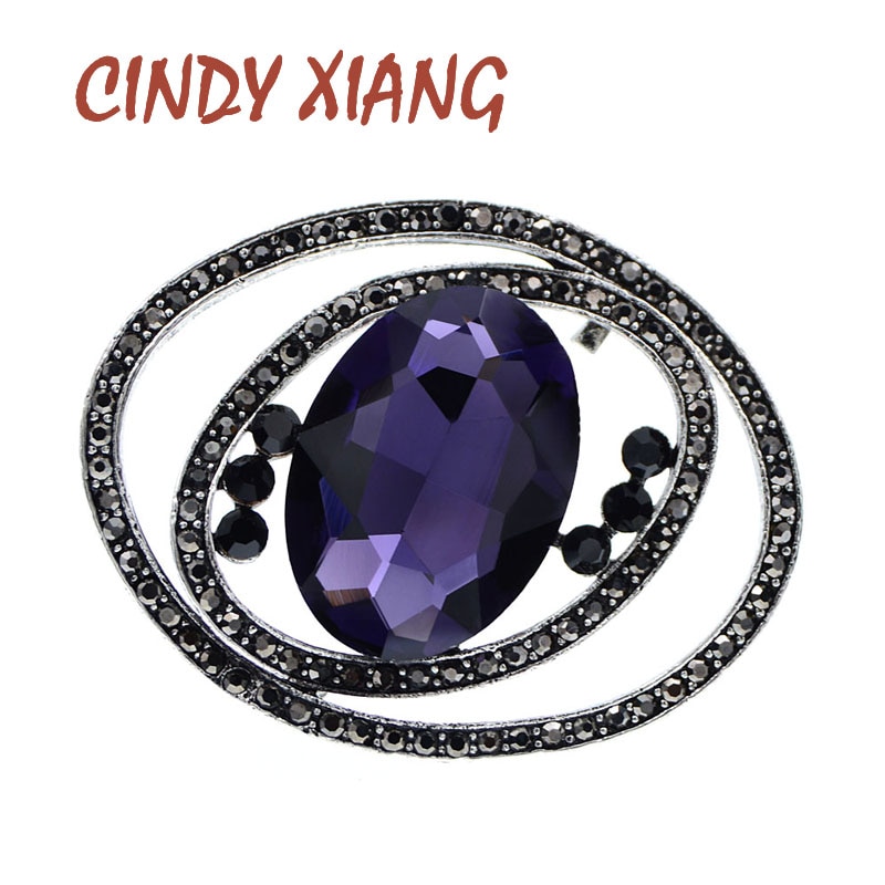 Cindy xiang vintage ovil broches para as mulheres de cristal bonito brilhante casaco pino moda jóias novo design alta qualidade