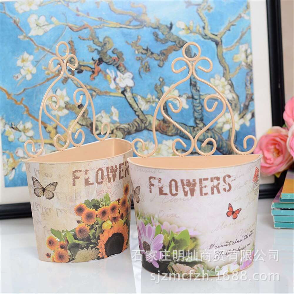 Wall Hanging Planter Plant Pot Trough Garden Fence Balcony Railing Flower Basket Plastic Flower Pots Flowers Bucket Home Decor