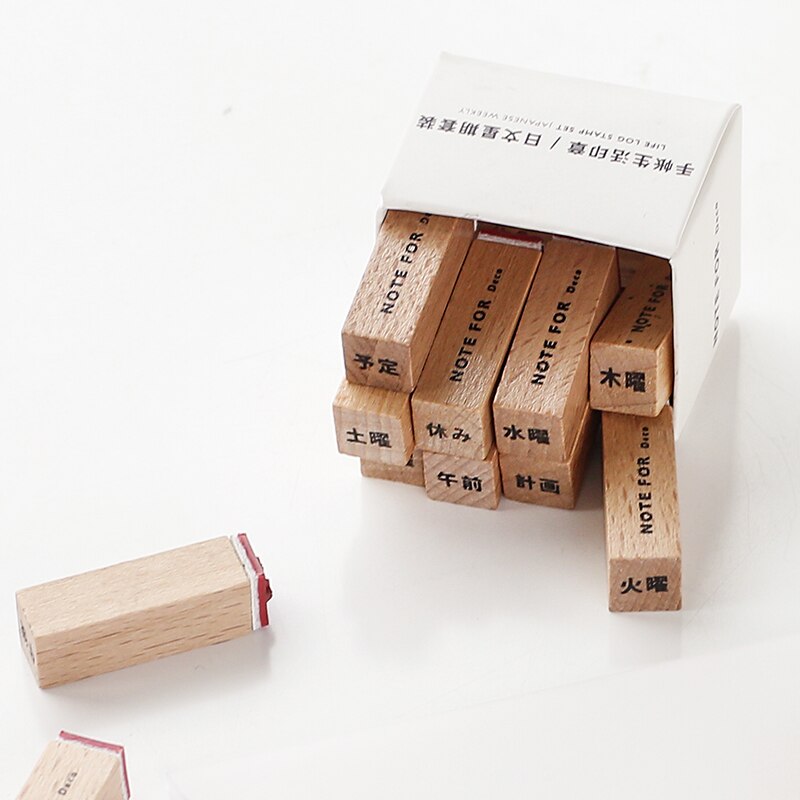 Retro Stamps Month/Week Plan Calendar decoration stamp wooden rubber stamps scrapbooking stationery DIY craft standard Stamp