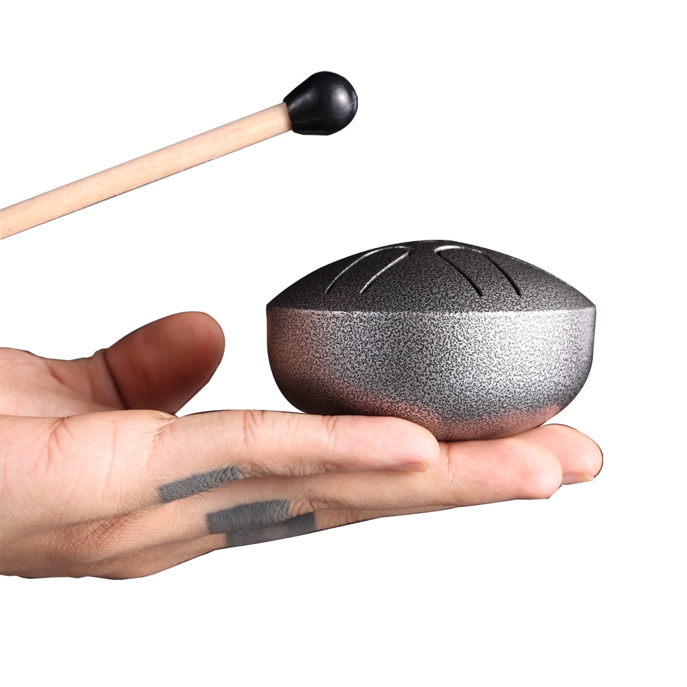 Hluru-tambor etéreo de ritmo, Mini tambor de lengüeta de acero de 3 pulgadas, 6 notas de percusión de mano, instrumento de tambor, instrumentos musicales
