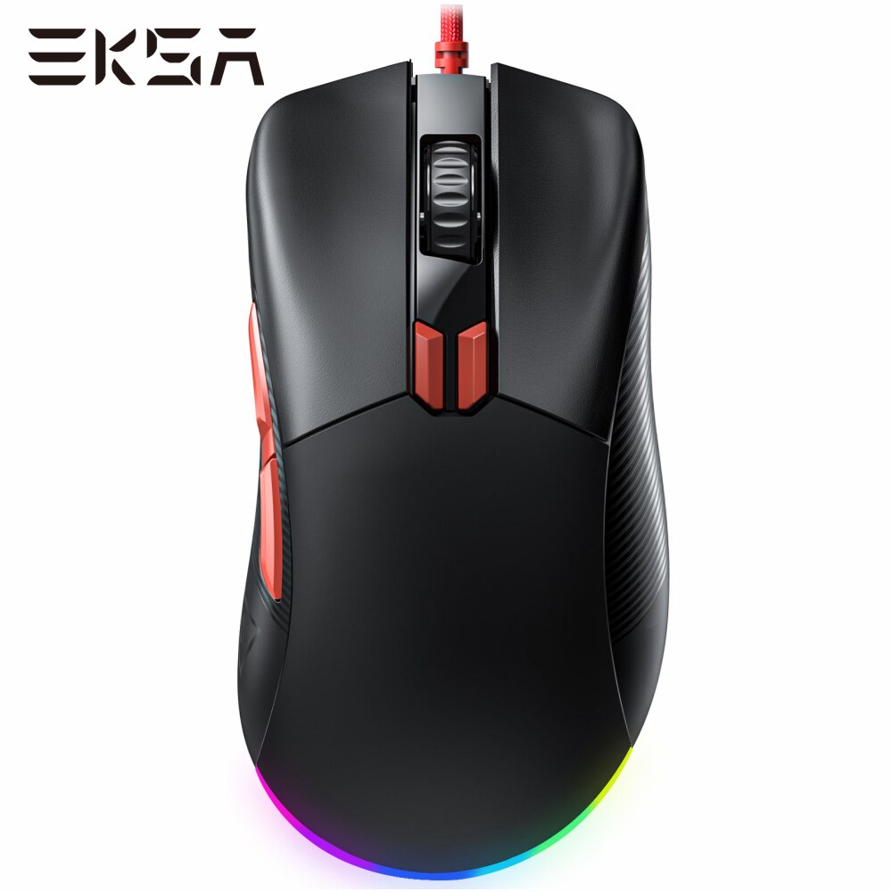 EKSA – souris de jeu EM500 RGB, 12400 DPI, 1000Hz, légère, filaire, USB, 8 boutons programmables, pour ordinateur PC et portable