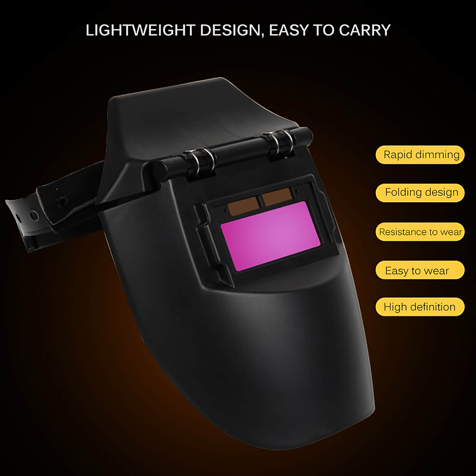 Solar Automatic Welding Helmet Welding Mask Head-Mounted Goggles Light Filter Welding Cap Protective Helmet Flat Flip Half