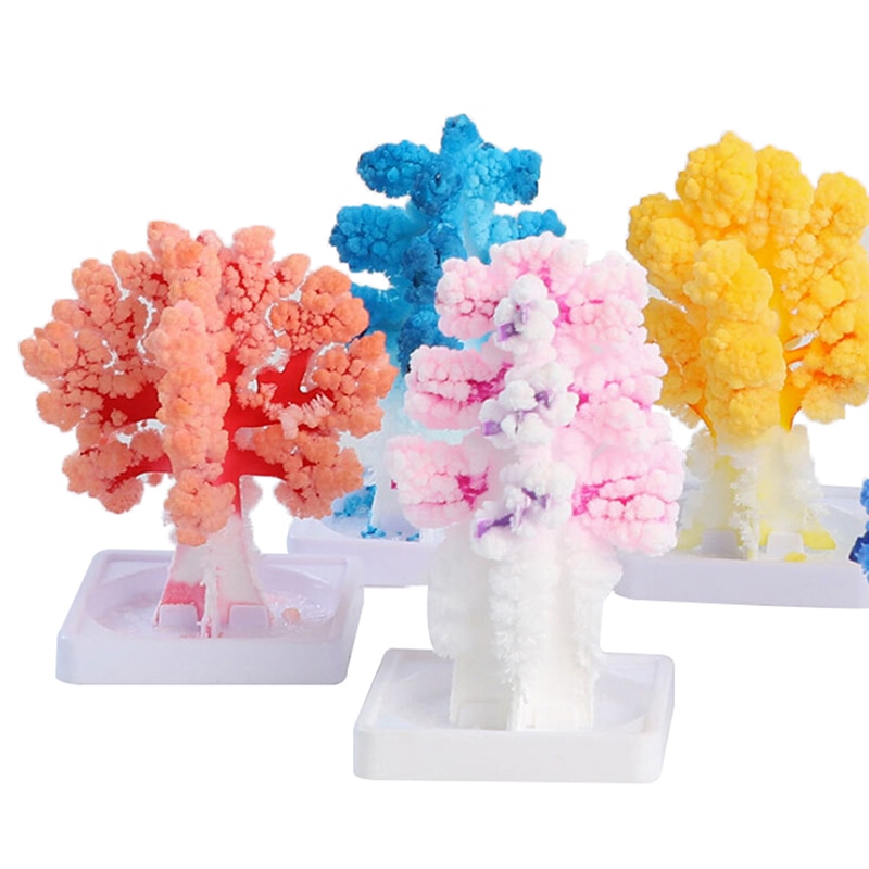 1Pc Mini Visual Magic Artificial Sakura Trees Decorative Growing DIY Paper Tree Novelty Baby Toy Flower Tree Exploring